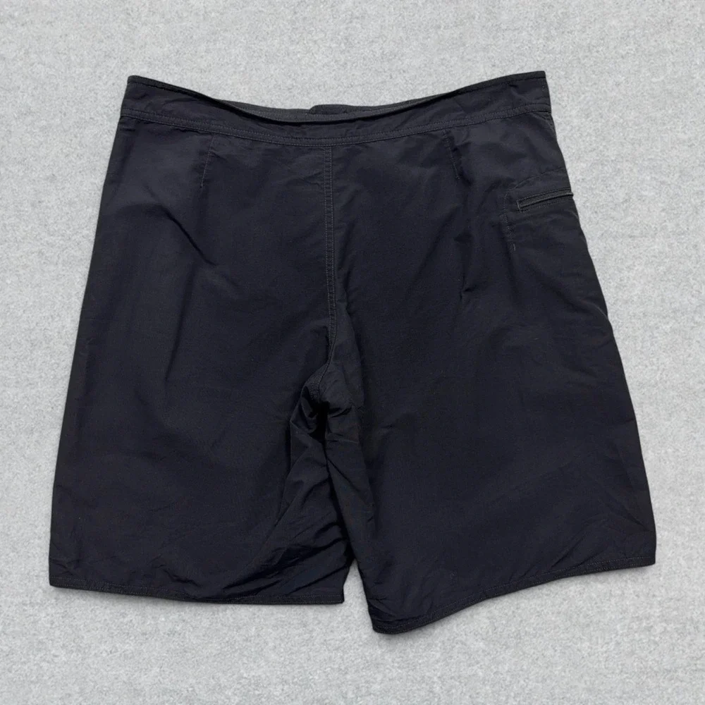 Patagonia Wavefarer Board Shorts Men's 34 Black Drawstring Linerless Surf Swim